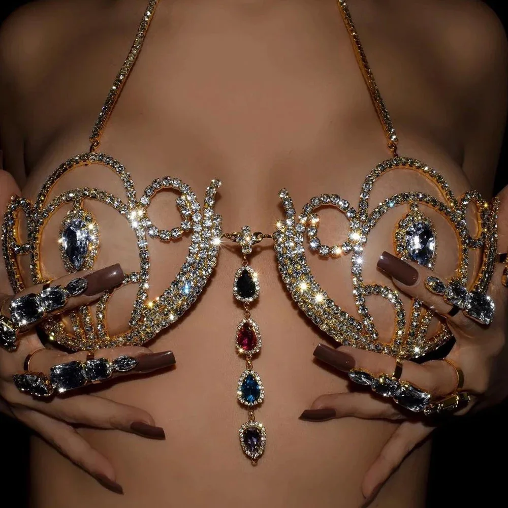 Body Jewelry Bra - Soutien-gorge bikini biscuits géométrique pour femme,