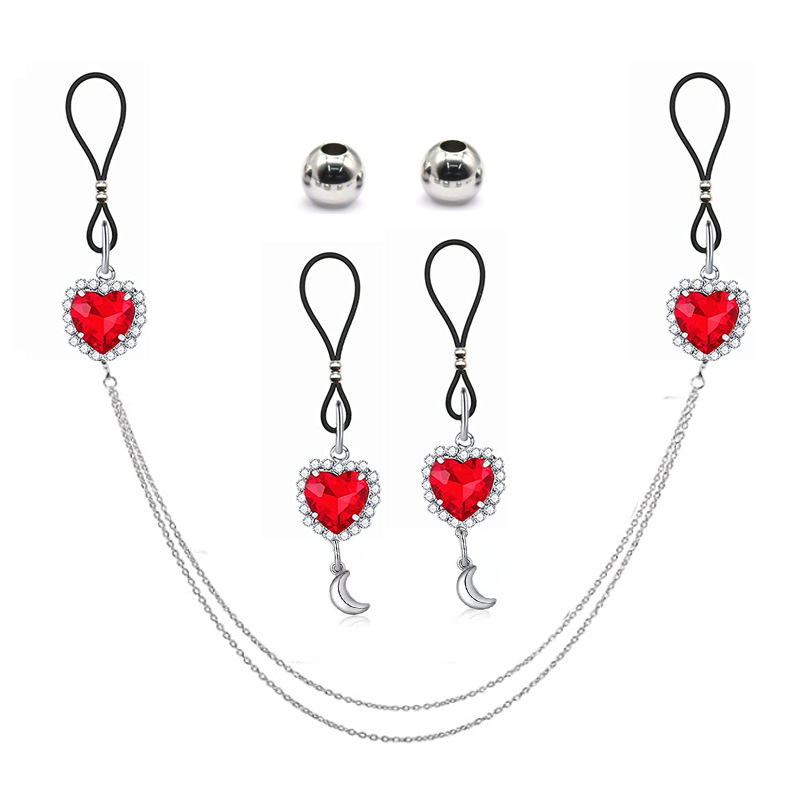 Body Jewelry Nipple Chain - Bijoux de corps sans perçage, anneaux