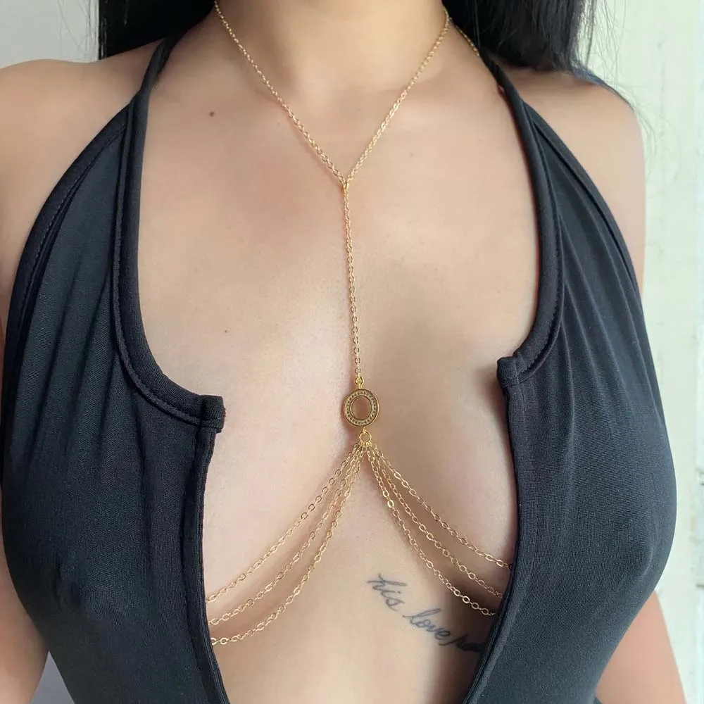 Body Jewelry Nipple Chain - Chaînes de mamelon rondes creuses, bijoux