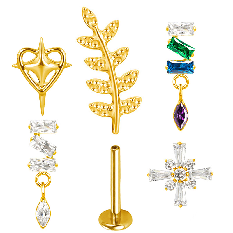 Body Jewelry Factory - ASTM F136 titane oreille PIERC coeur/3