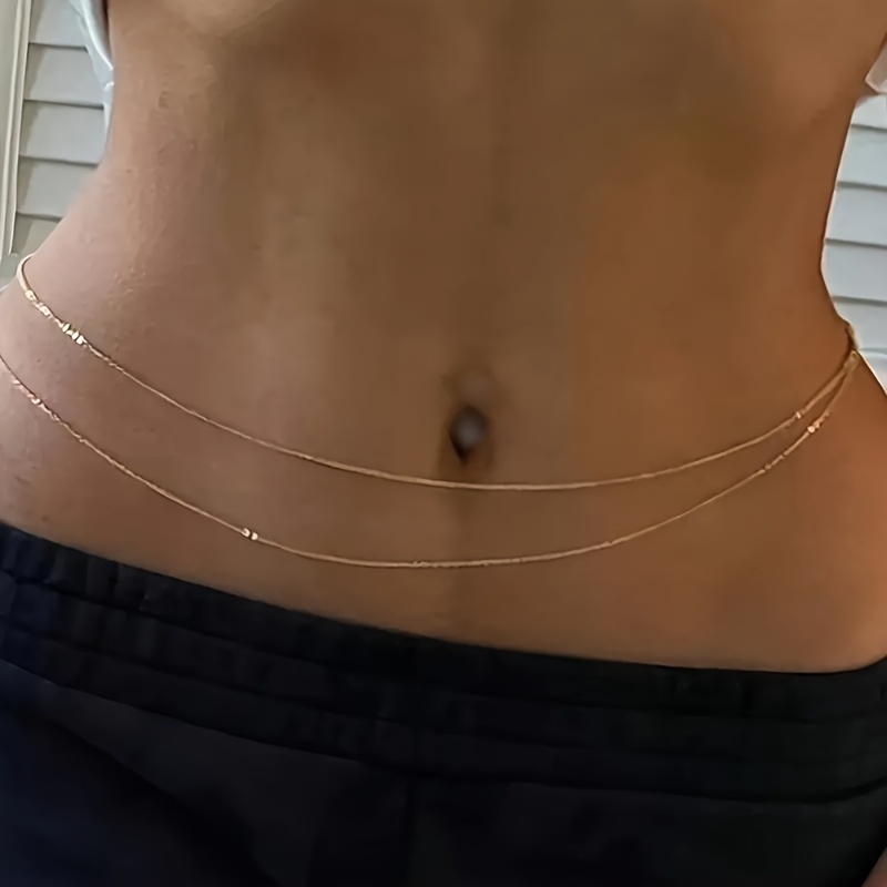 Body Jewelry For Women - Ceinture chaîne en métal doré à