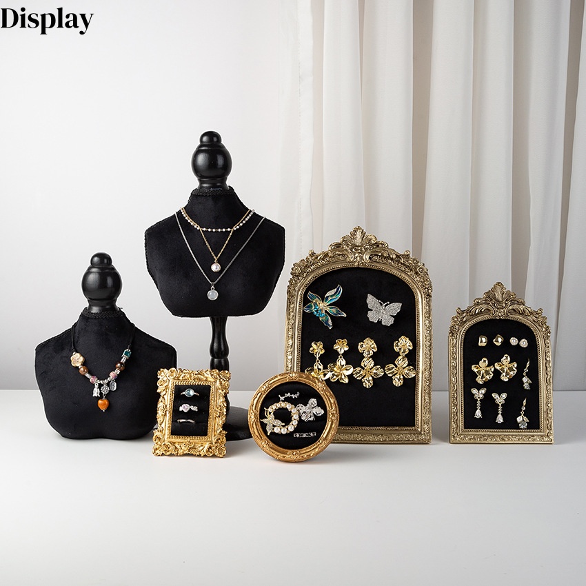 Body Jewelry Store - Présentoir à bijoux en velours noir,