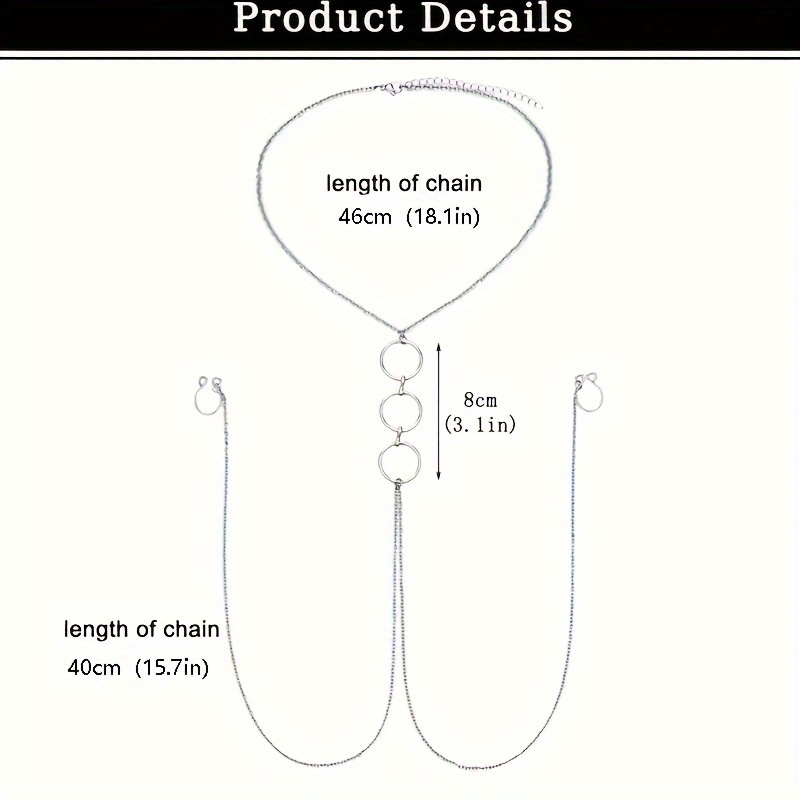 Une chaîne de corps argentée e - Body Jewelry Nipple Chain avis et prix