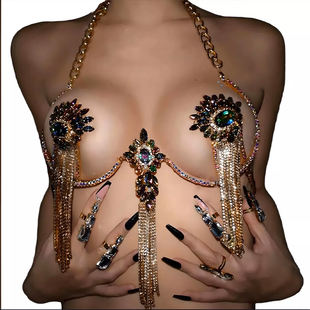 Collier chaîne de poitrine en  - Body Jewelry Nipple Chain avis et prix