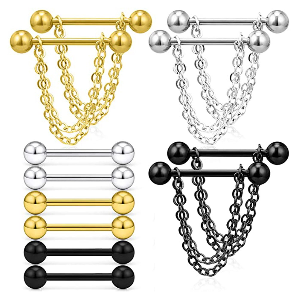6 paires d'anneaux de mamelon  - Body Jewelry Nipple Chain avis et prix